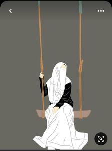 Hijab Cartoon Girl On Swing hijab cartoon wallpaper