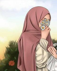 Hijab Cartoon White Flowers hijab cartoon wallpaper