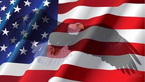 Honoring the Fallen on Memorial Day with a Proud Eagle Flying Above Old Glory memorial day wallpaper