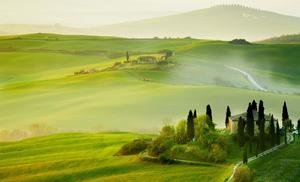 Houses On Green Hills Landscape Picture landscape wallpaper