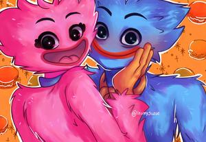 Huggy Wuggy With Kissy Missy huggy wuggy wallpaper