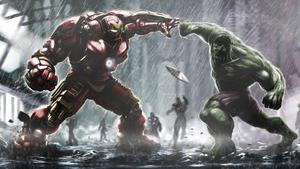 Hulkbuster Vs. Incredible Hulk HD hulk wallpaper