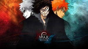 Ichigo and Old Man Zangetsu enter into a duel. bleach wallpaper