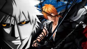 Ichigo Kurosaki in the Soul Society, ready to fight any enemies on his way.  Wallpaper
