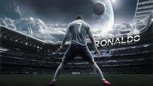 Iconic footballer Cristiano Ronaldo displaying his athleticism Wallpaper
