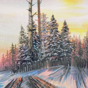 Icy Forest Painting forest wallpaper