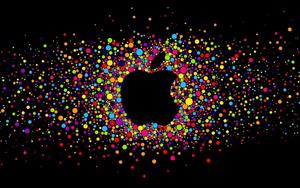 Illuminated Apple Logo on a Dark Background apple logo wallpaper