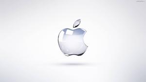 Image  Apple Logo on White Background Wallpaper