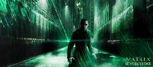 Image Neo standing on Green Street in 'The Matrix Revolutions' matrix wallpaper