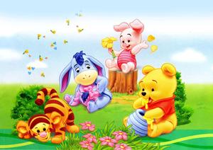 Image Winnie The Pooh Playing With Babies winnie the pooh wallpaper