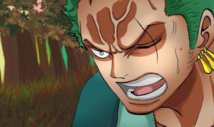 Intense Zoro from One Piece Wields His Swords zoro wallpaper