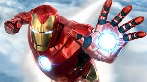 Iron Man Flying In Sky With Glowing Hand Picture Wallpaper