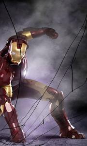 Iron Man Landing Cracked Screen cracked screen wallpaper