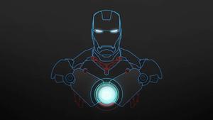 Iron Man Neon Outlines Wallpaper