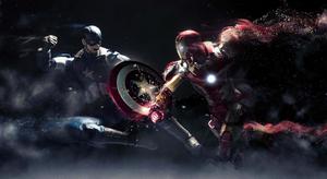 Iron Manvs Captain America Epic Battle Wallpaper