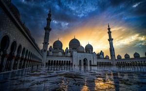 Islamic Mosque At Sunset islamic wallpaper