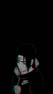 Itachi Phone Black Glitch itachi phone wallpaper