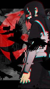 Itachi Phone Glitch Design itachi phone wallpaper