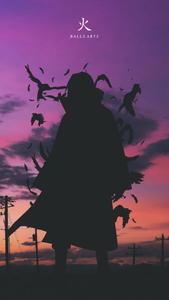 Itachi Phone Purple Silhouette itachi phone wallpaper
