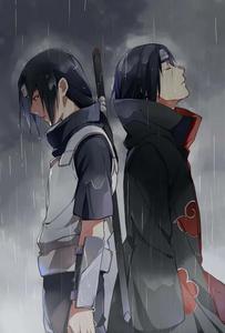 Itachi Uchiha And Sasuke Raining Picture Wallpaper