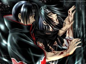 “Itachi Uchiha and Sasuke Uchiha prepare for an intense battle” Wallpaper