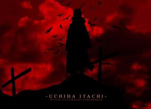 Itachi Uchiha with an intense glare Wallpaper