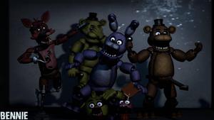 It’s time to party! The Five Nights at Freddy's Animatronics are ready to get the show started. fnaf wallpaper