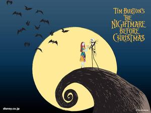 Jack and Sally Show Their Love in the Nightmare Before Christmas nightmare before christmas wallpaper