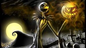 Jack Skellington, the Pumpkin King ruling Halloween Town nightmare before christmas wallpaper