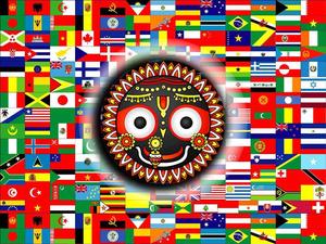 Jagannath And International Flags jagannath wallpaper