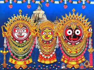Jagannath Wearing Gold Ornate Headdress jagannath wallpaper
