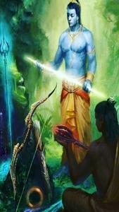 Jai Shree Ram HD Light Spear Wallpaper