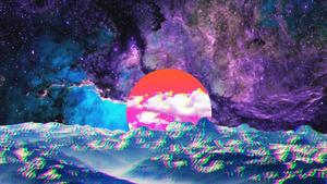 Japanese Retrowave Sun Laptop laptop wallpaper