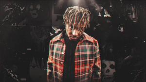 Juice Wrld on a Dark Background juice wrld wallpaper