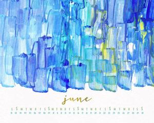 June 2018 - A Blue Painting of Reflection and Introspection june wallpaper