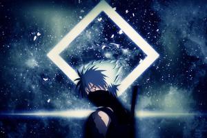 "Kakashi Hatake reaches out to the stars." Wallpaper