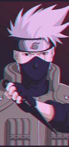 Kakashi Picture With Glitch Filter Wallpaper