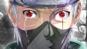 Kakashi Sharingan Under The Rain Picture Wallpaper