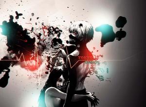 Kaneki faces his enemy in a world of chaos tokyo ghoul wallpaper