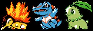 Kanto Starters Pixel Art pokemon wallpaper