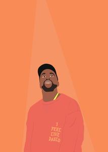 Kanye West Orange Illustration kanye west wallpaper