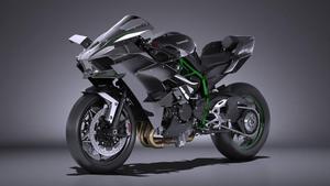 Kawasaki H2r Modeled On Grey kawasaki h2r wallpaper