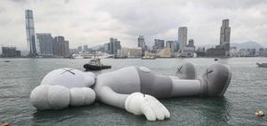 KAWS In Hong Kong Harbor kaws wallpaper
