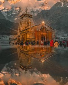 Kedarnath Temple Reflection 4K kedarnath 4k wallpaper