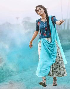 Keerthi Suresh Blue Outfit keerthi suresh wallpaper