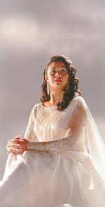 Keerthi Suresh White Chiffon Dress keerthi suresh wallpaper