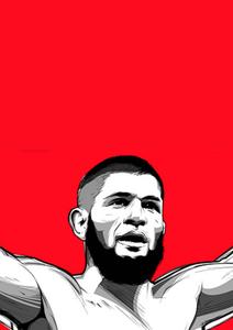 Khabib Nurmagomedov Red Artwork khabib nurmagomedov wallpaper