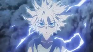 Killua Zoldyck Dashes Away at Godspeed hunter x hunter wallpaper