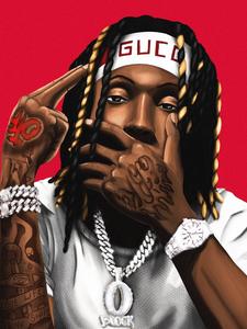 King Von Red Digital Art king von wallpaper