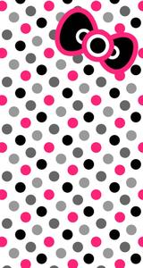 "Kitty looks purrrfect in her happy polka dot dress!" Wallpaper